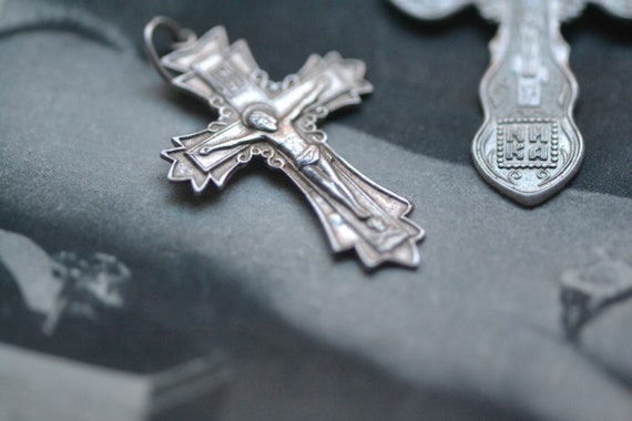 Lot of 3  Vintage Sterling Silver Cross Charms, S… - image 3