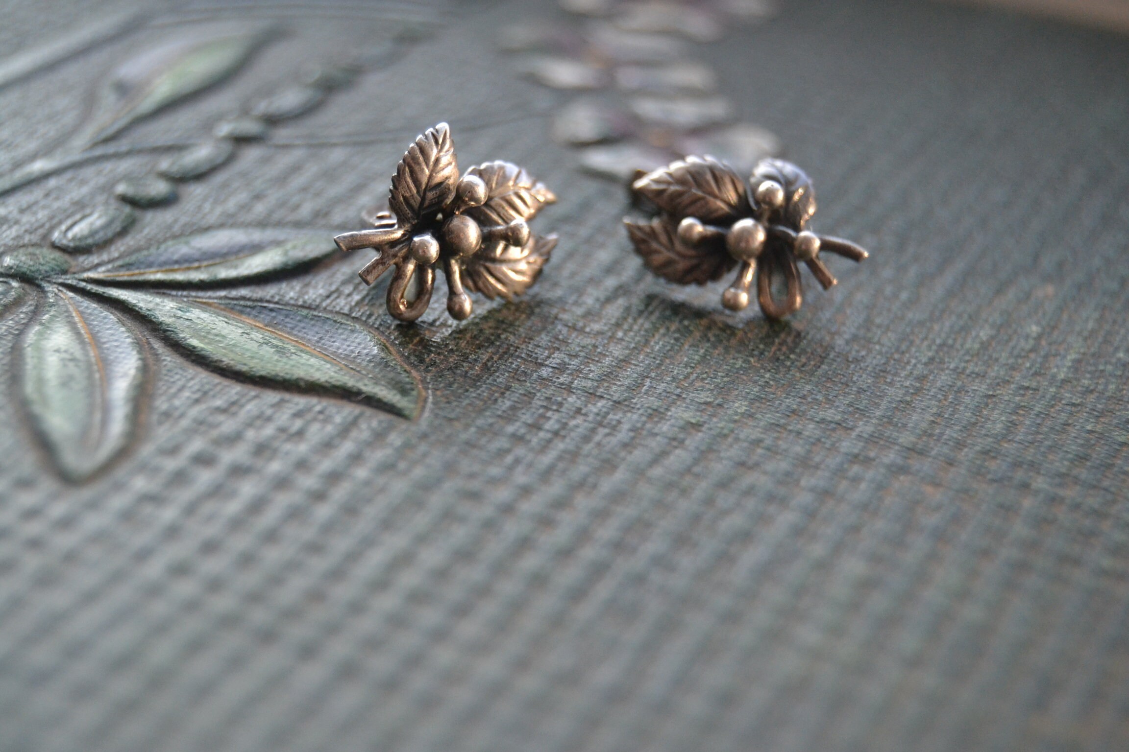 Vintage Colorful Silver Earrings