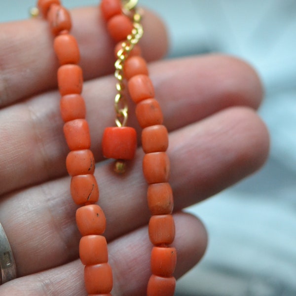 Coral bracelet, Antique coral beads, Natural coral bracelet, Mediterranean coral, Antique coral jewelry, Coral bracelet, Natural coral