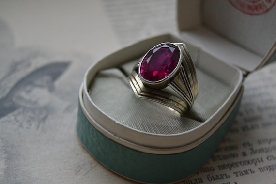 Vintage Soviet sterling silver ring, Silver ring w