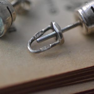 Russische Vintage Silber Ohrstecker, antik ukrainisch gestempelte Silber Ohrstecker, Hahnenfuß Ohrstecker Bild 7