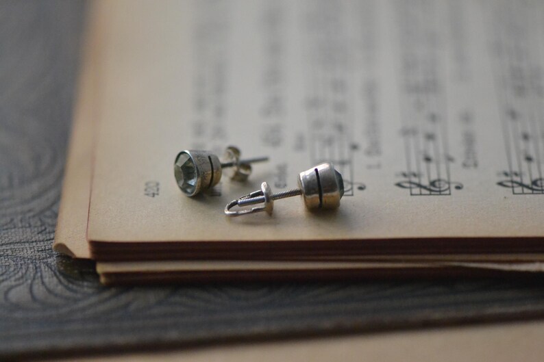 Russische Vintage Silber Ohrstecker, antik ukrainisch gestempelte Silber Ohrstecker, Hahnenfuß Ohrstecker Bild 6