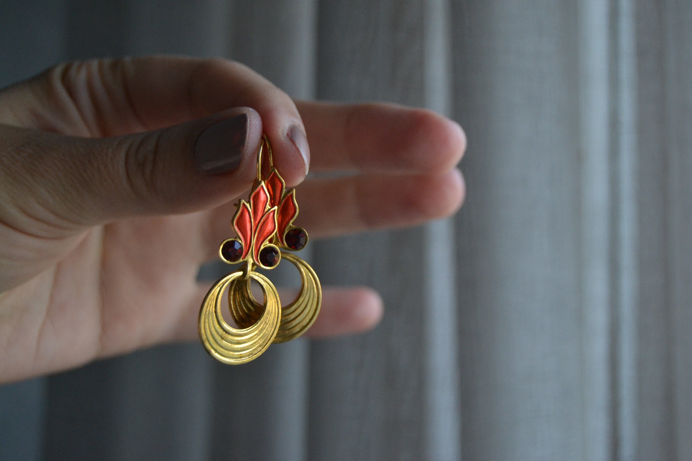 Soviet Russian Vintage Jewelry Russian Enamel Dangle Etsy