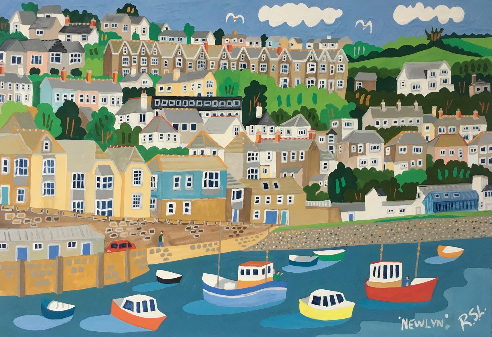 Newlyn Cornwall Framed Art Print Richard Lodey Association Etsy UK