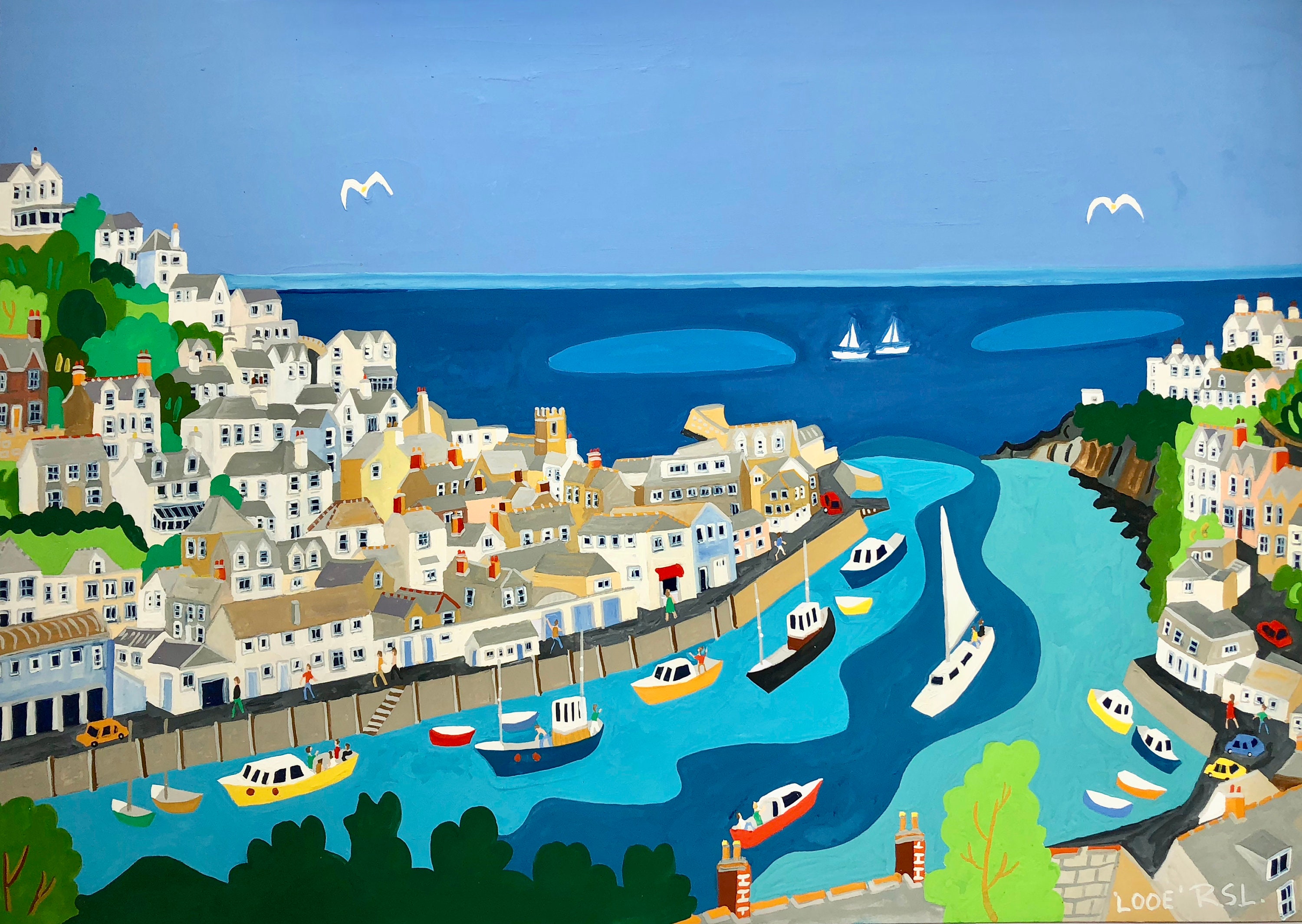 Cornish Print Art Print Looe Cornwall Richard Lodey Etsy UK