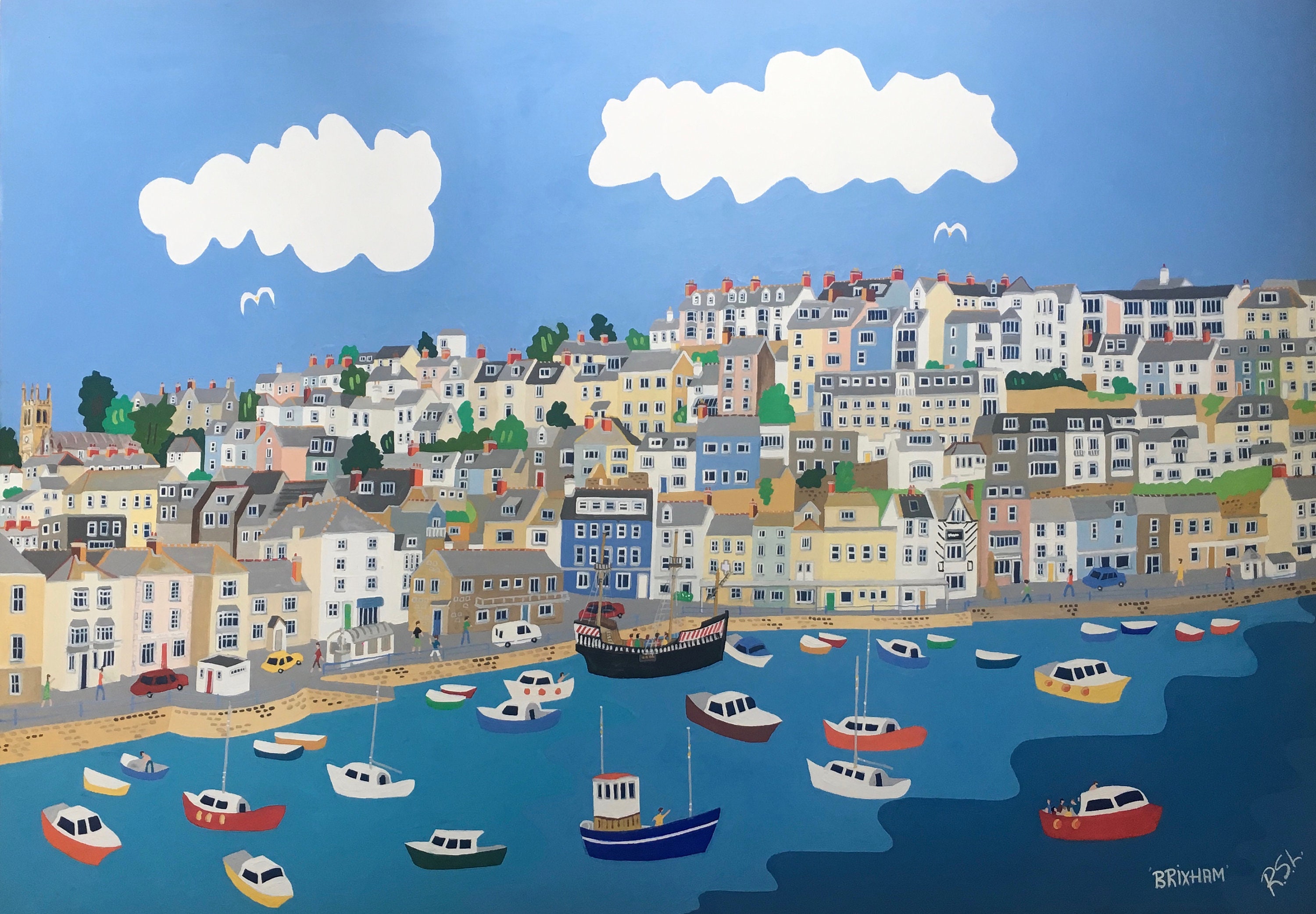 Brixham Devon Framed Art Print Richard Lodey Association Etsy
