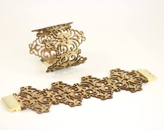 Reversible Cork Filigree Bracelet