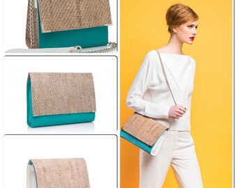 Snake Skin and Turquoise Purse -Free US Shipping