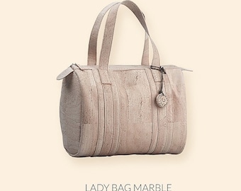 White Marble Cork Hand Bag -Free US Shipping