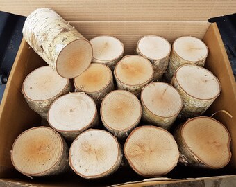 Full Round Logs - Kiln Dried Birch - 10cm Long