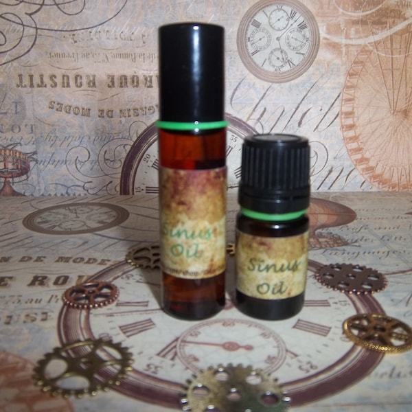 Aromatherapy Sinus Essential Oil Blend with Gemstone & Color Therapy