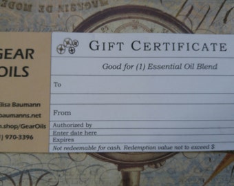 Gear Oils Gift Certificate