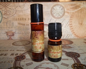 Aromatherapy Adrenal Essential Oil Blend with Gemstone and Color Therapy