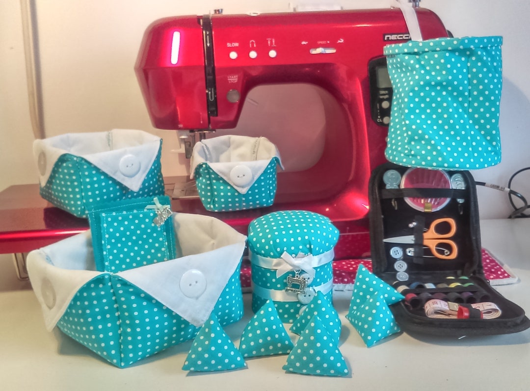 Large Sewing Set Seamstress Set Pin Cushion Tin Thread Etsy UK