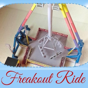 OO Scale Freakout Fahrt Kirmes Karte Model Kit PDF Digital Download
