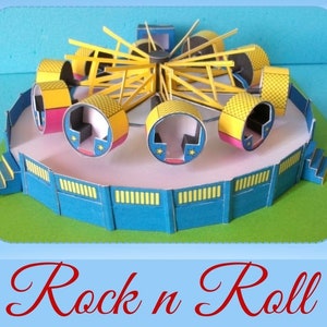 OO Rock n Roll Kirmes Karte Modell Kit Digital Download Rummelplatz Fahrt