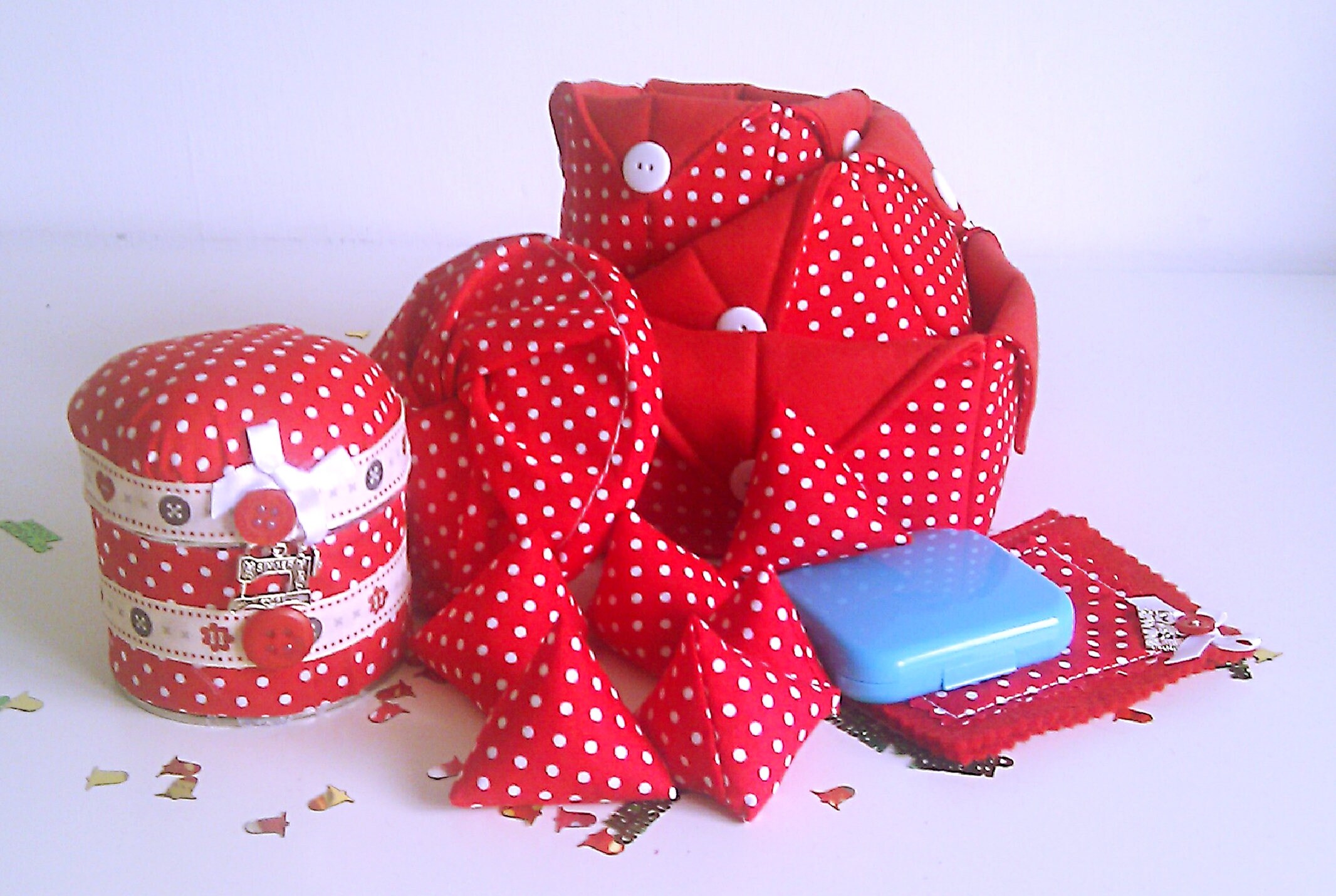 Large Sewing Set Seamstress Set Pin Cushion Tin Thread Etsy UK