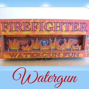OO Scale Watergun Feuerwehrmann Kirmes Attraktion Karte Modell Kit PDF Digitaler Download Rummelplatz