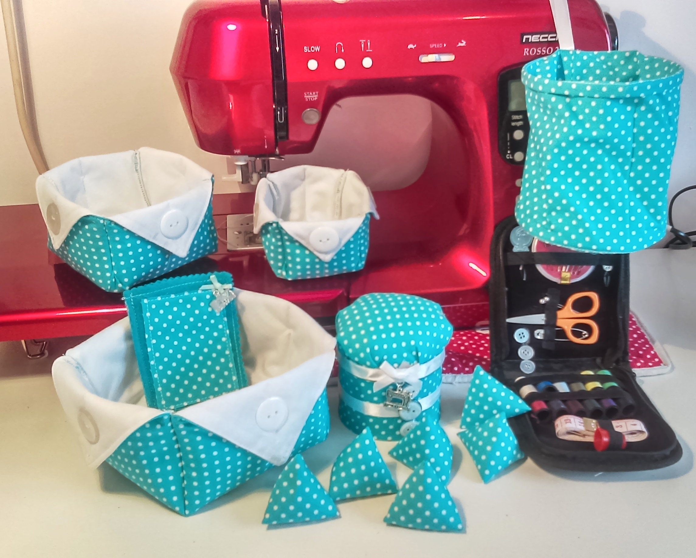 Large Sewing Set Seamstress Set Pin Cushion Tin Thread Etsy UK