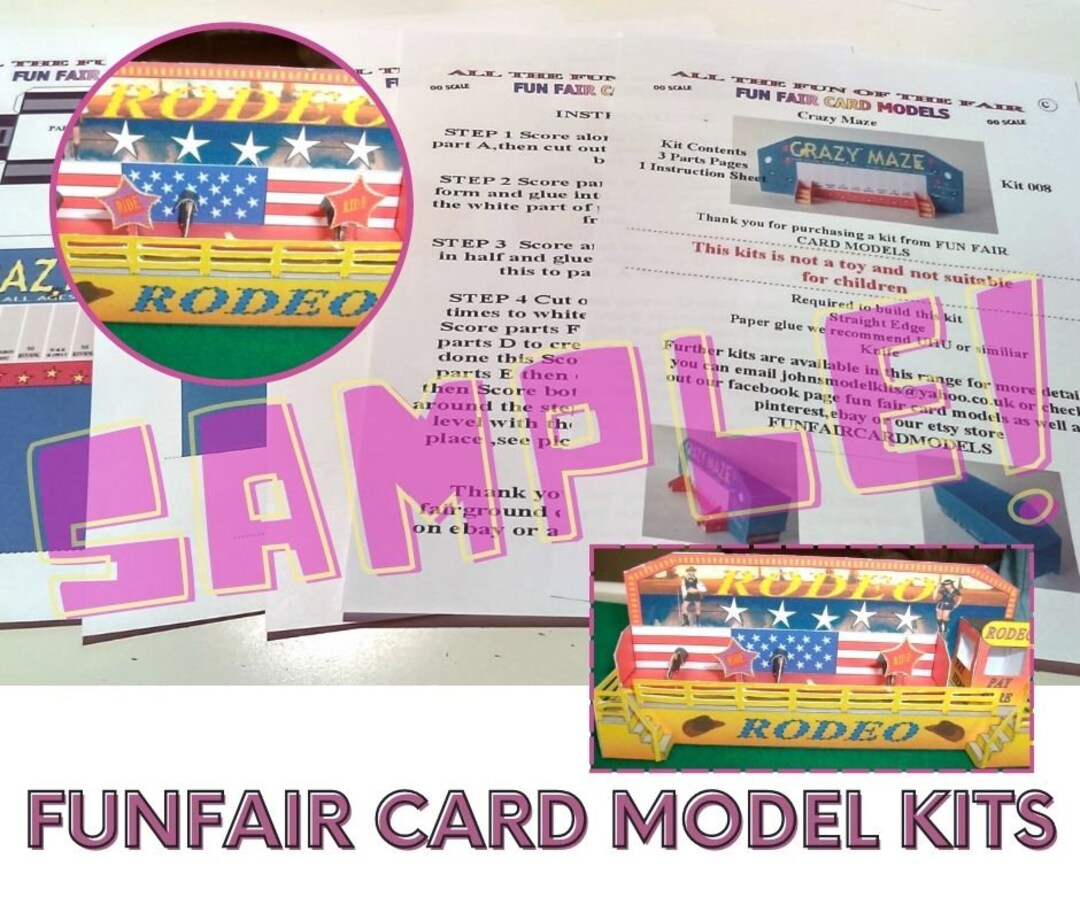 OO Scale Rodeo Ride Funfair Card Model Kit PDF Digital Download ...