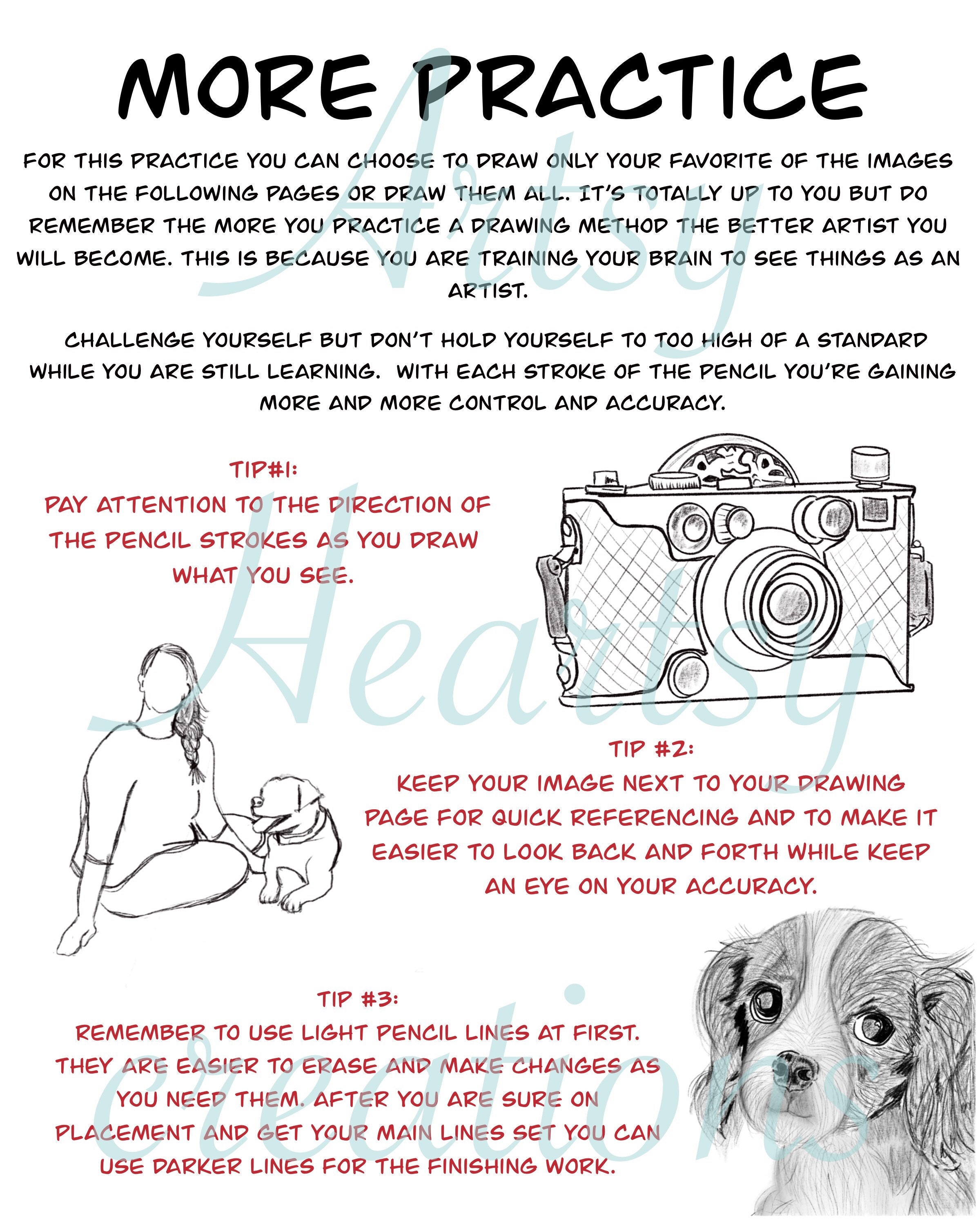Art Lesson How to Draw Workbook Lesson 1 - Etsy