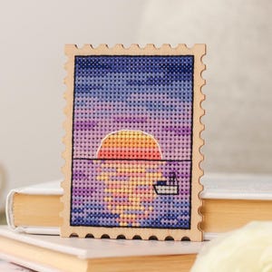 クロスステッチキット: 旅行、小、スタンプ、プリミティブ、パターン、太陽、カード、空白、初心者、カウント、モダン、風景、海、夏、海洋