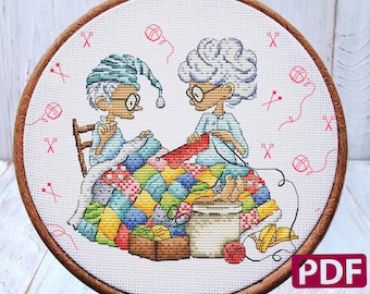 Cross Stitch Pattern: Funny, Grandmother, Granny, PDF, Mom Gift, Cute, Friends, Knitting, Crochet, Home, Needlepoint, Small, Hand Made