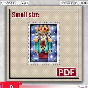 Klein kruissteekpatroon: Kerstmis, Kerstman, Nieuwjaar, Winter, Cadeau, Boom, Kaarten, Tags, Letter, Modern, PDF, Naaldpunt, Notenkraker