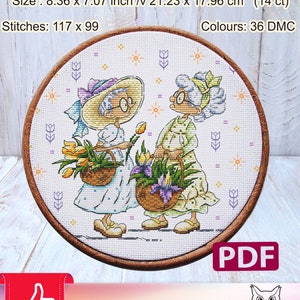 Cross Stitch Pattern: Easter, Spring, Mother day, Funny, Flowers, Summer, Granny, Modern, PDF, Gift, Cute, Friends, Custom, Travel, Small