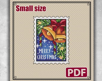 Christmas Cross Stitch Pattern: Winter, Cards, Coaster, Ornament, Decorations, Plastic canvas, Blank, Stamp, Small, Snowman, Tag, Diy, S-035