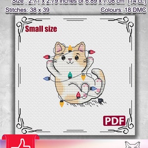 Kerstkruissteek, kruissteekpatroon, kattenkruissteek, borduurpatroon, kruissteekontwerpen, eenvoudige kruissteek, nieuwjaar