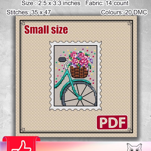 Cross stitch pattern flowers, Summer cross stitch, Cross stitch pattern, Stamp cross stitch, Modern cross stitch, Flowers cross stitch,S-006