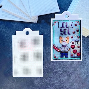 Cross stitch KIT: Stempel, Leeg, Houten, Plastic canvas, Klein, Mini, Patroon, Label, Grappig, Modern, Kaarten, Ambachtelijke, DIY, Geteld, Beginner