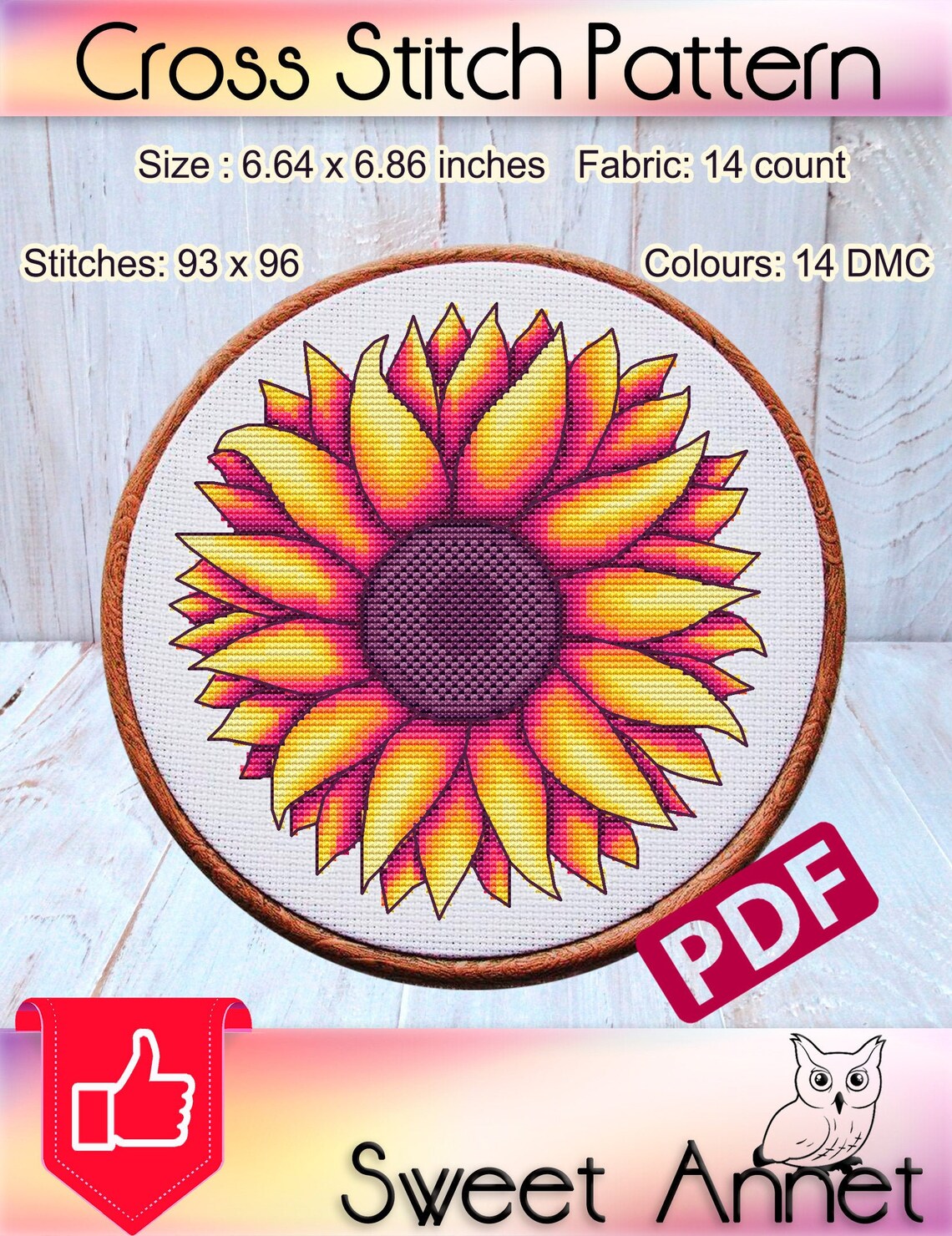Flowers cross stitch pattern Cross stitch sunflower Cross Etsy Personalized sunflowers wedding cross stitch kit counted
