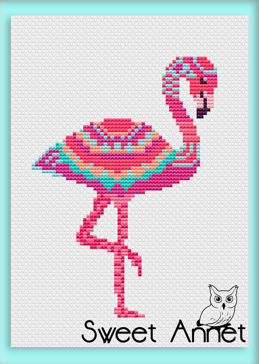 Flamingo Cross Stitch Kit - For Beginners Craft Easy Pattern Bird Flamingos  - Yahoo Shopping