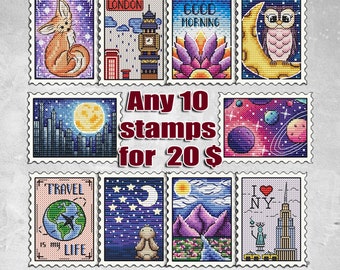 Cross Stitch KIT: Small, Mini, Counted, Stamp, Travel, Cards