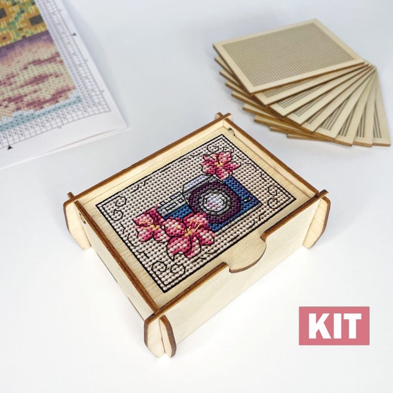 Cross Stitch KIT: Jewelry Box, Blank, Wooden, Plastic Canvas, Small, Mini,  Pattern, Tag, Funny, Modern, Cards, Craft, DIY, Counted, Beginner -   Israel