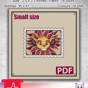 Lion King cross stitch pattern,  Cross stitch pattern, Small cross stitch pattern, Stamp cross stitch, Simba cross stitch pattern, S-061