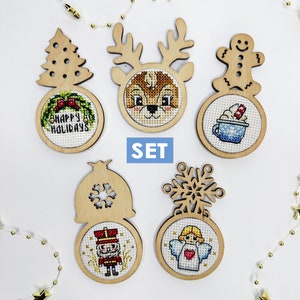 KIT de ponto cruz: bolas de Natal, enfeites, presente, meia de Natal, Papai Noel, boneco de neve, árvore, urso, branco, pequeno, padrão, cartões, faça você mesmo, inverno