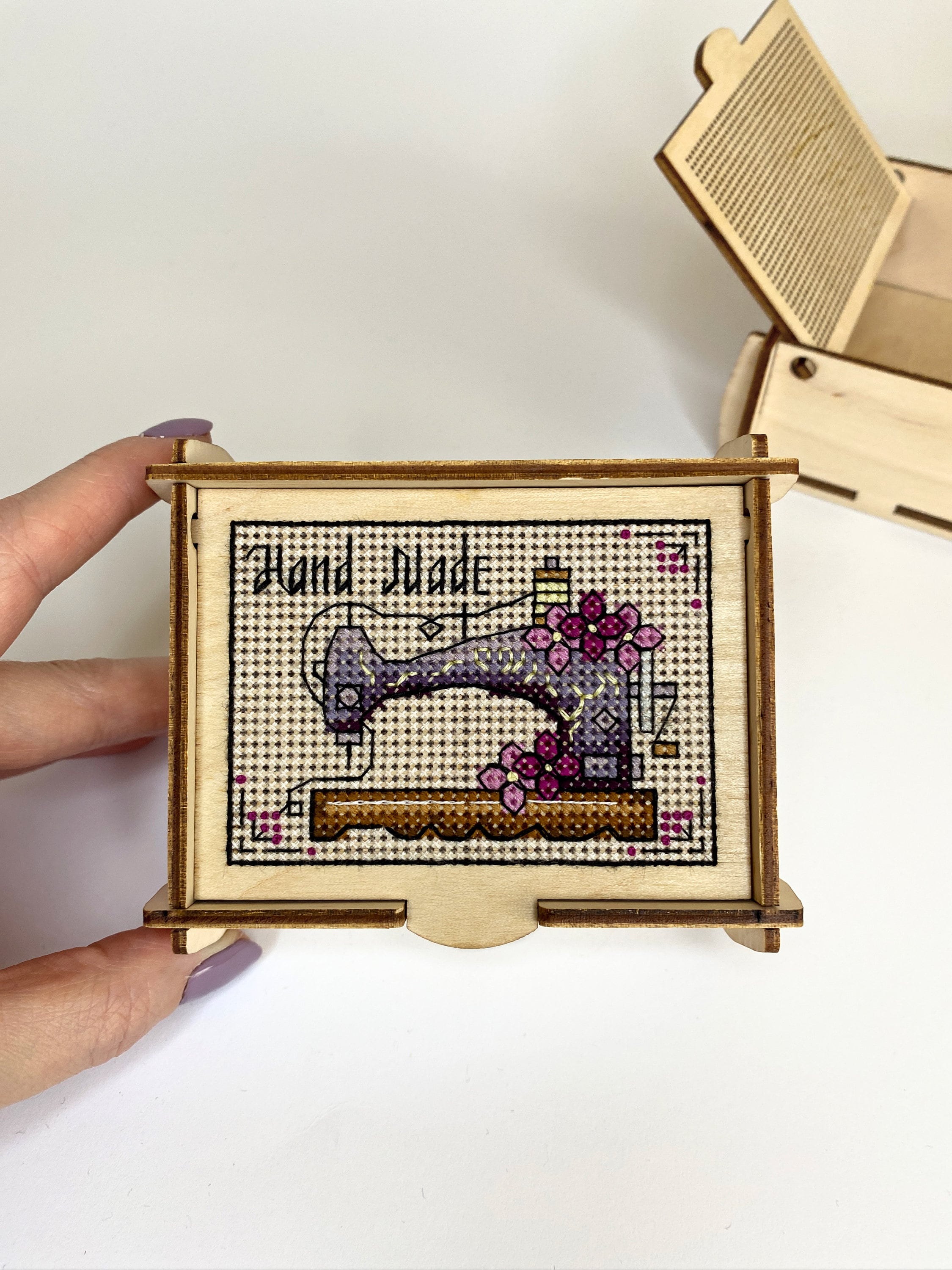 Cross Stitch KIT: Jewelry Box, Blank, Wooden, Flowers, Mini, Pattern,  Sammer, Cute, Modern, Cards, Craft, DIY, Counted, Beginner 