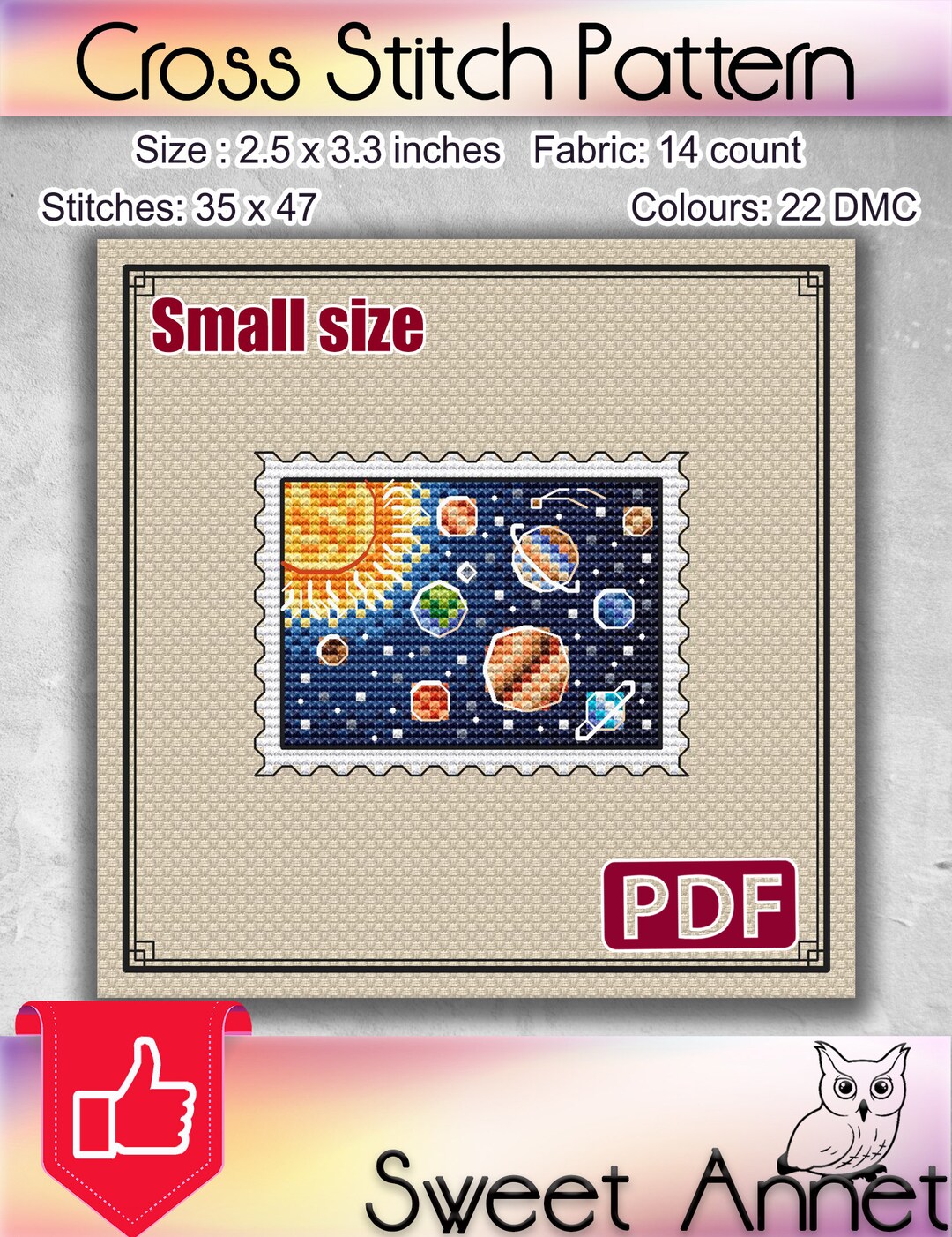 Small Cross Stitch Pattern: Space, Stars, Stamp, Moon, Solar System, Modern, PDF, Easy, Sun, Landscape, Bookmark, Galaxy, S-095 - Etsy Small Cross Stitch Pattern: Space, Stars, Stamp, Moon, Solar System, Modern, PDF, Easy, Sun, Landscape, Bookmark, Galaxy, S-095 - Etsy