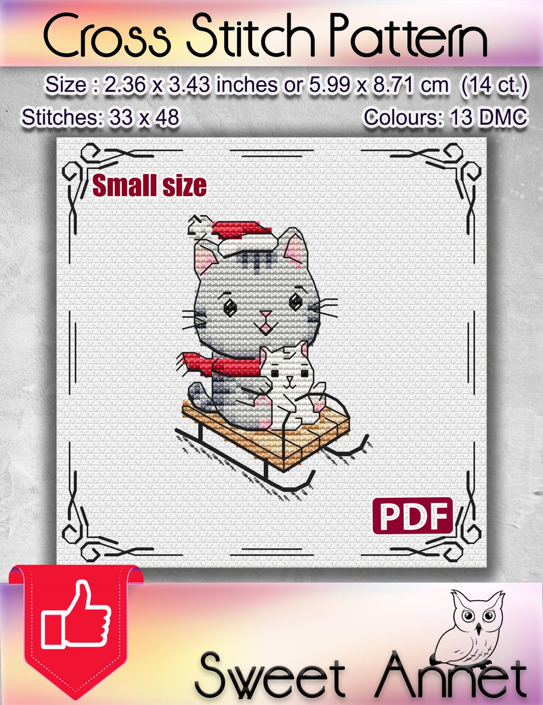 Christmas Cross Stitch Pattern, Cross Stitch Pattern PDF, Cross Stitch ...