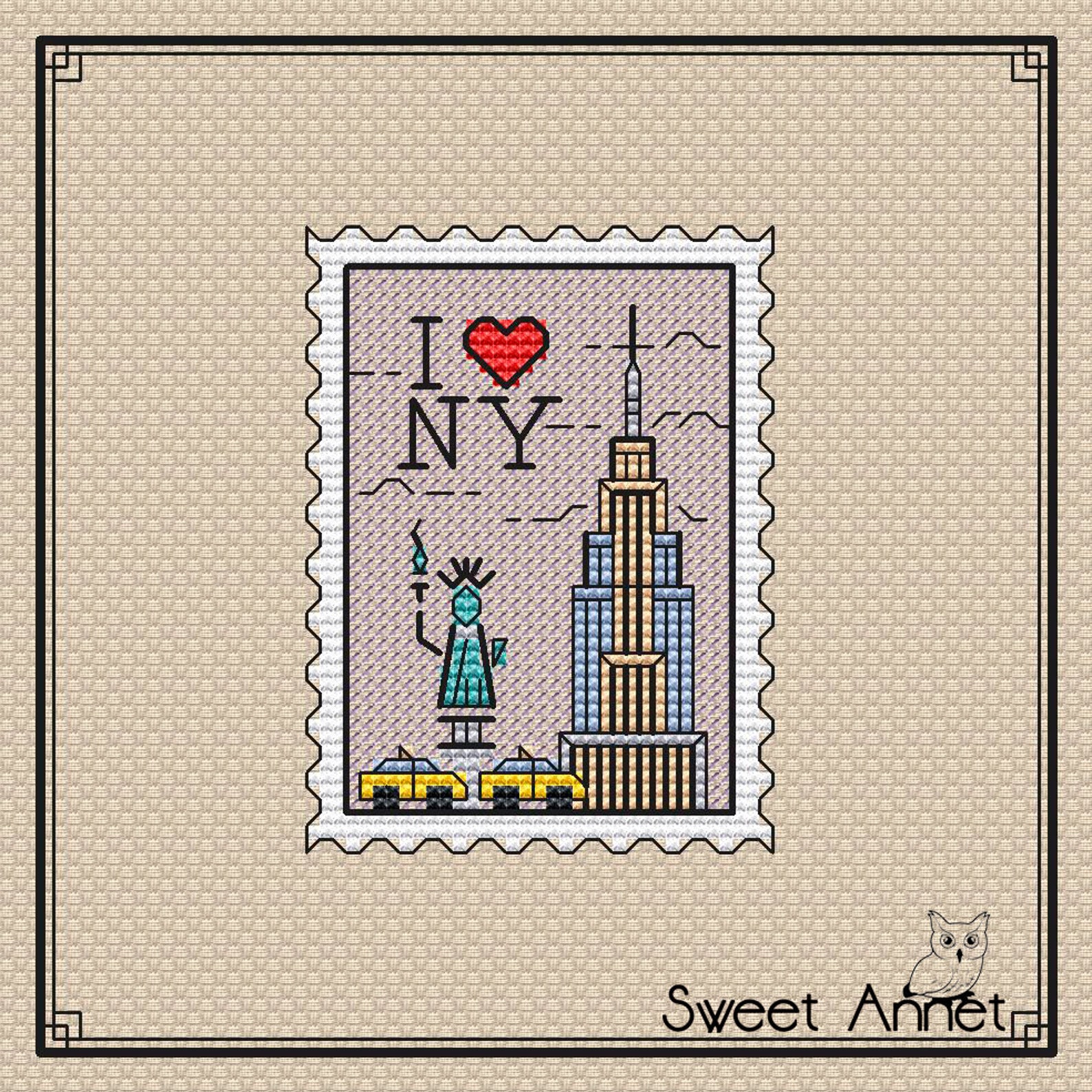 Cross Stitch Pattern New York Cross Stitch Cross Stitch Etsy
