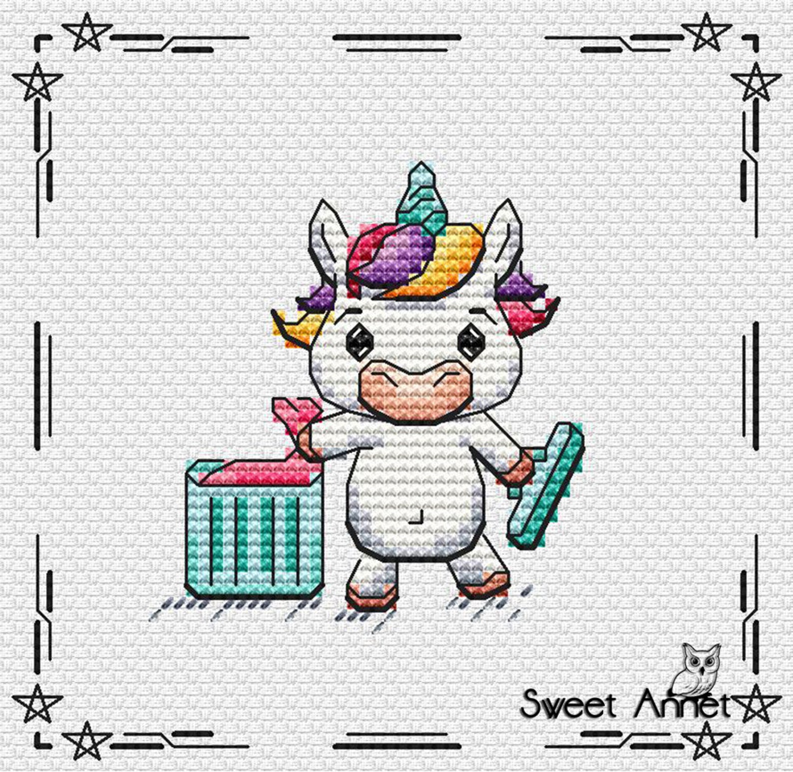 Unicorn cross stitch pattern PDF cross stitch pattern Cross | Etsy