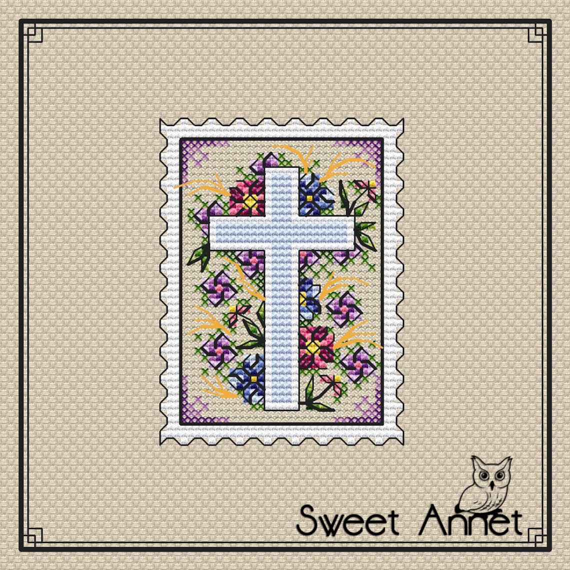 Small Cross Stitch Pattern: Flowers Easter Spring PDF Etsy