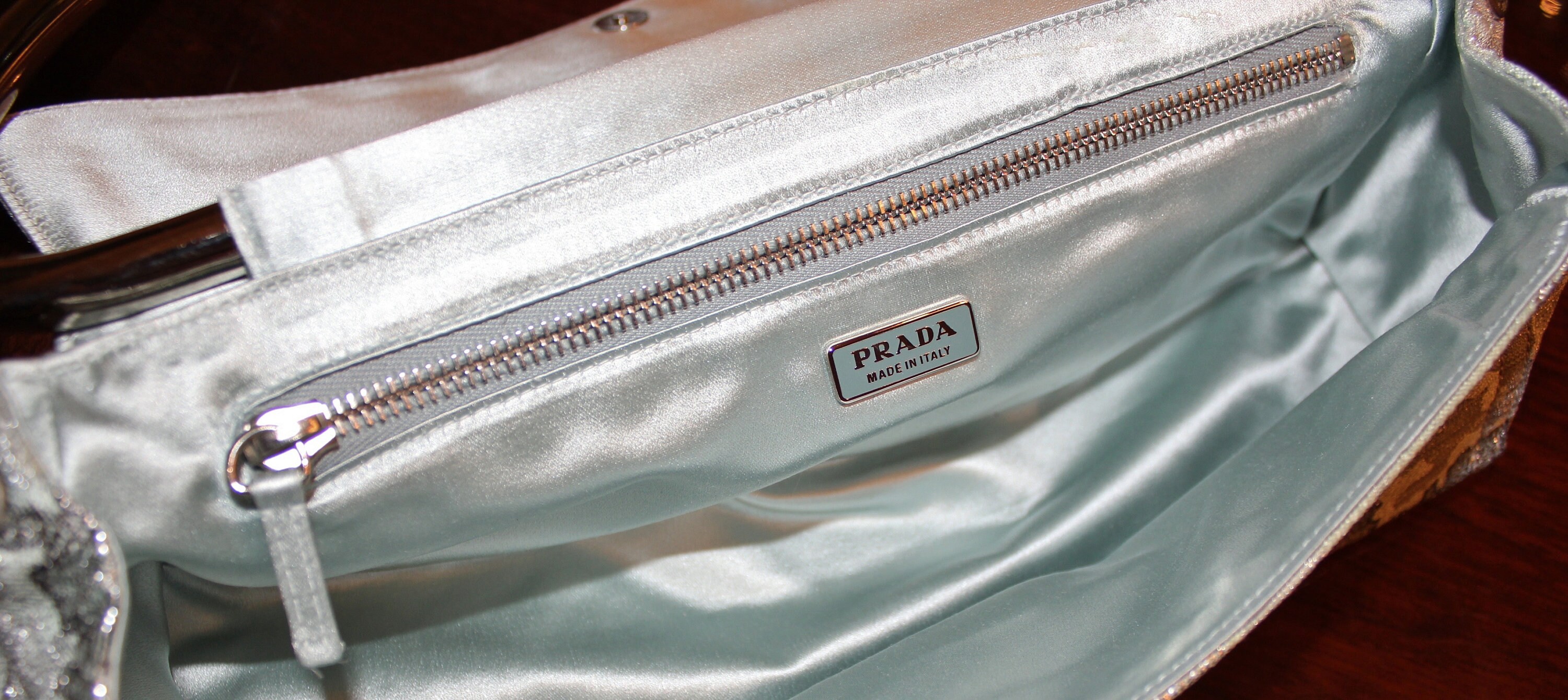 Vintage New Rare Prada Limited Edition Lurex Swing Corset Bag 