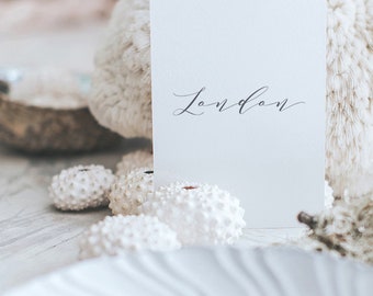 Calligraphy Table Name Cards for Wedding