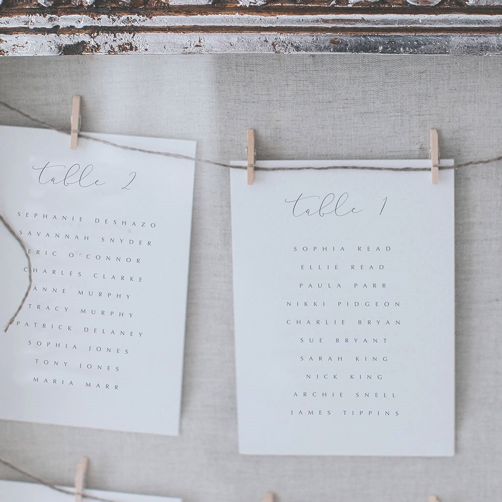 Table Plan Cards With Beautiful Boho Style Watercolour Detail