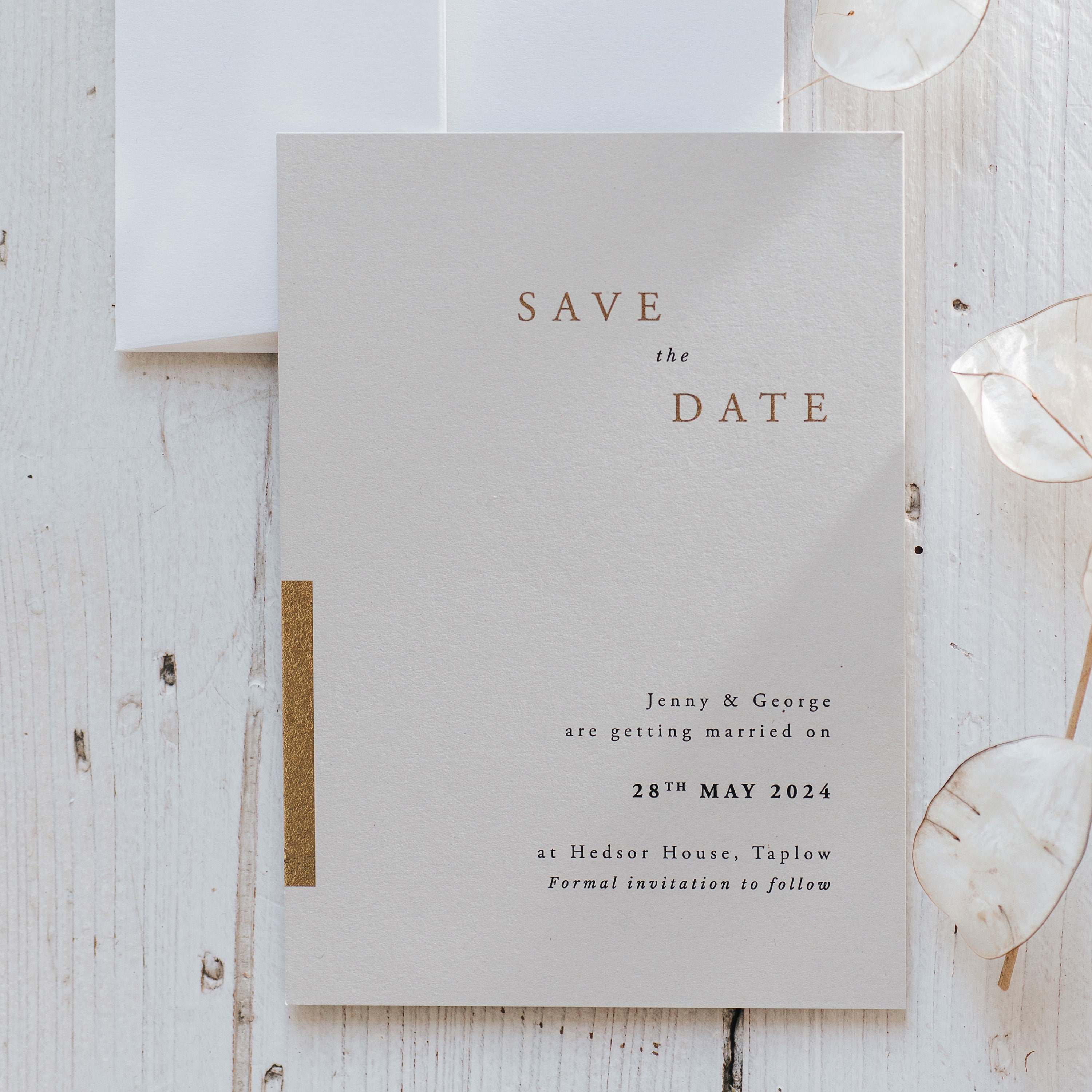 Gold Save The Date - Wedding Dates