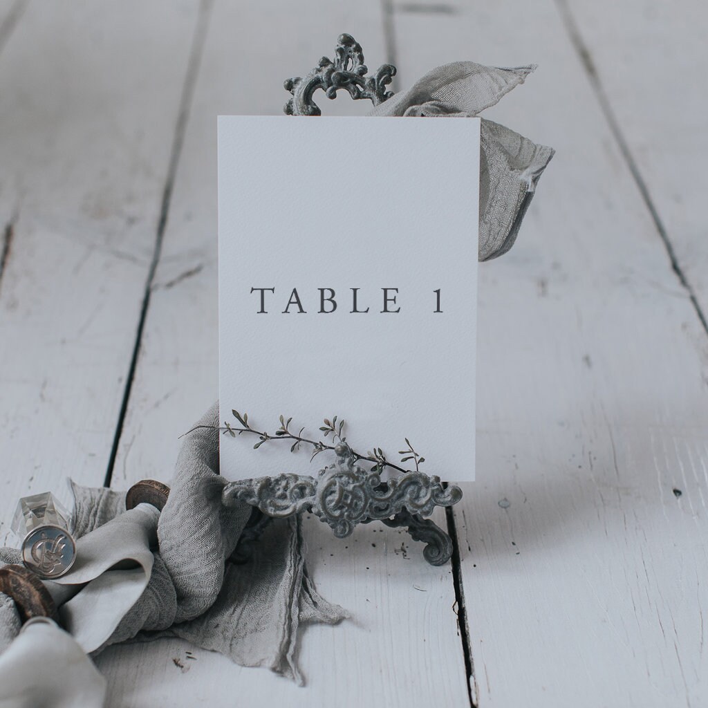 Elegant Table Name Cards - Personalised Table Numbers Printed